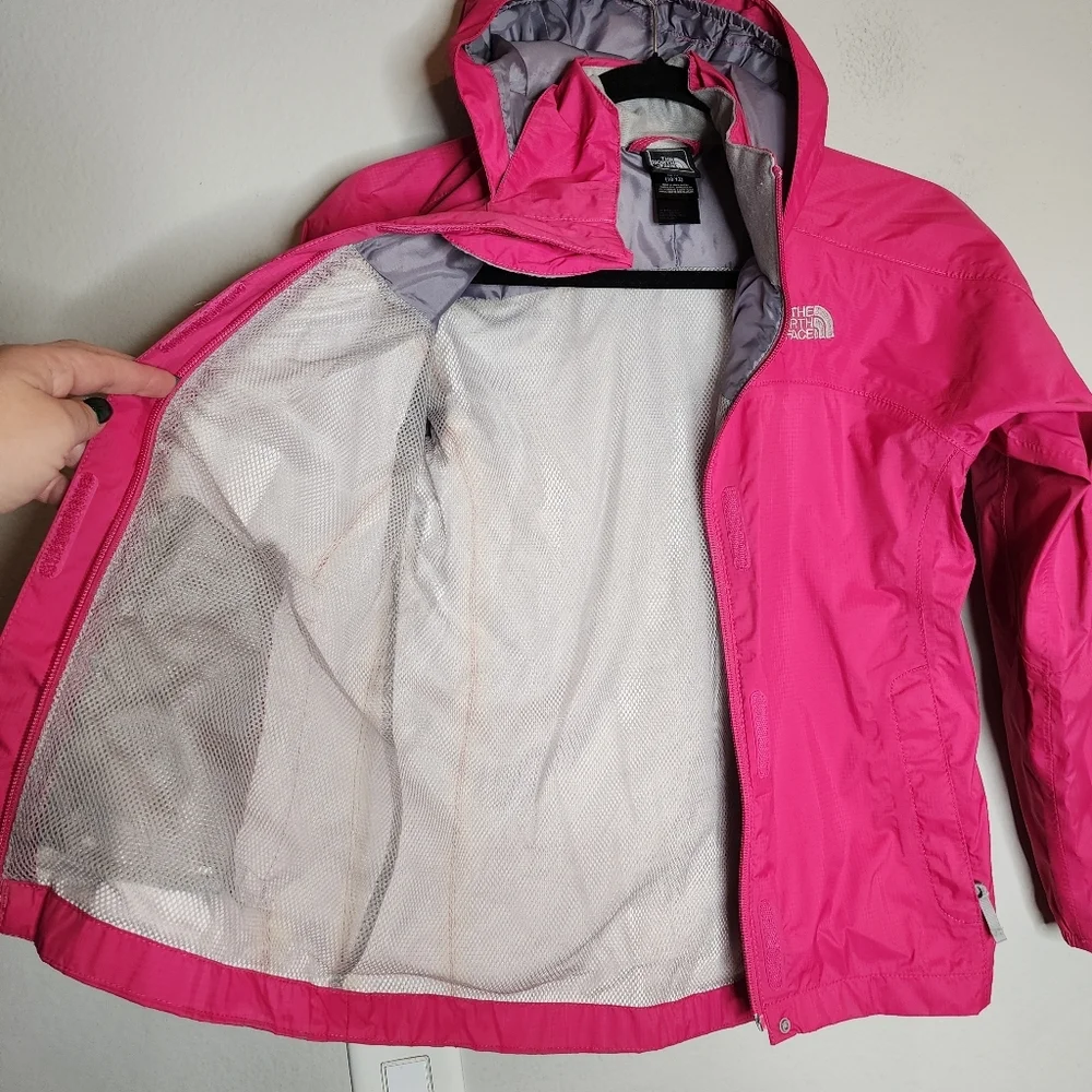 The North Face Hyvent Pink Windbreaker Lightweight Jacket Kid Size 10/12 M Nylon